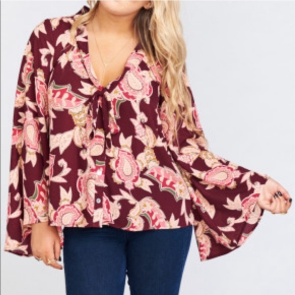 Show Me Your MuMu Brynn Paisley Bell Sleeve Blouse - Picture 7 of 7